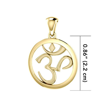 Om Symbol Solid Gold Pendant GPD3848 - Jewelry